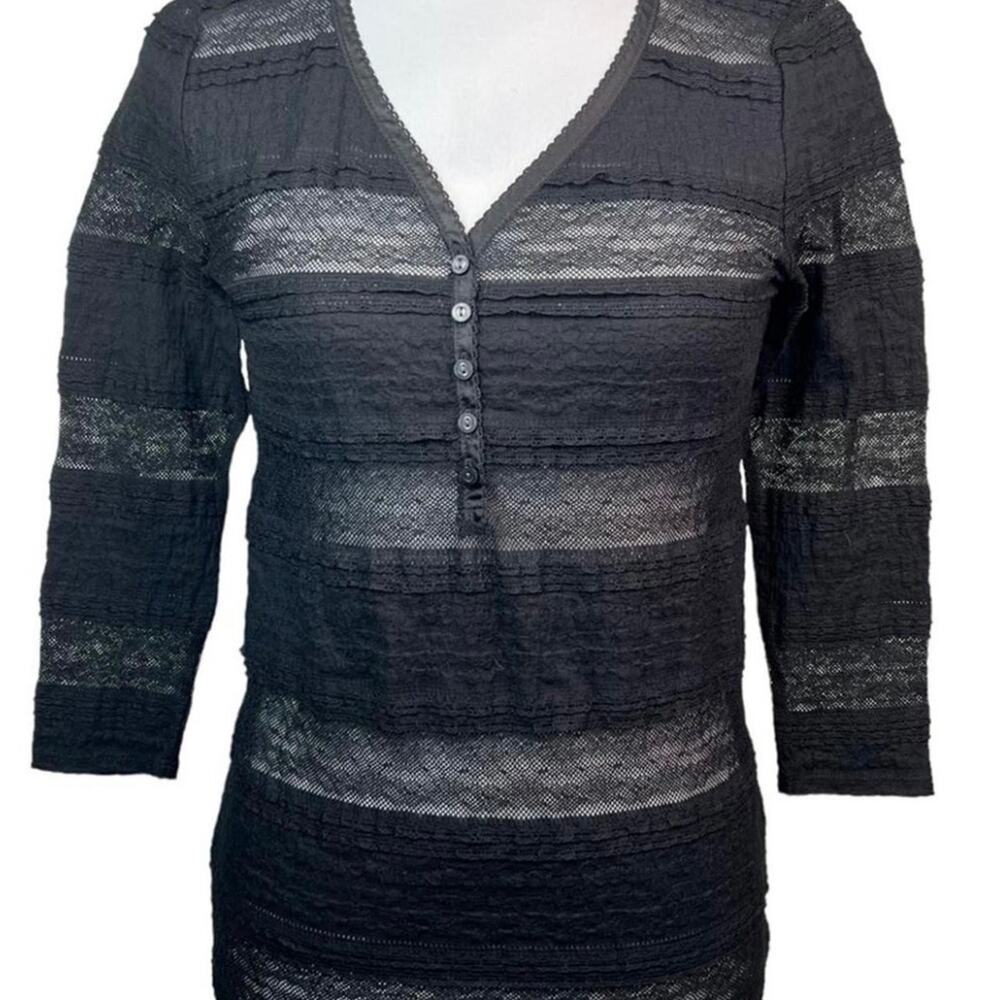 Ralph Lauren Denim & Supply Black Lace Henley Women's XS